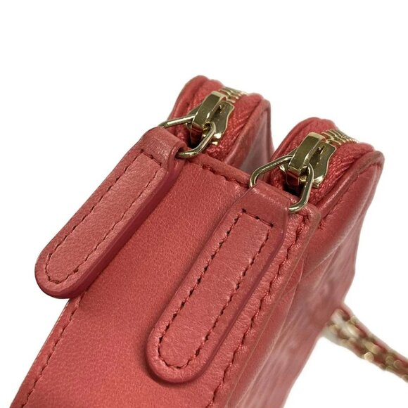 Auth CHANEL Matelasse / Diamond CC - Pink Lambskin Other Style Wallet - Picture 11 of 13